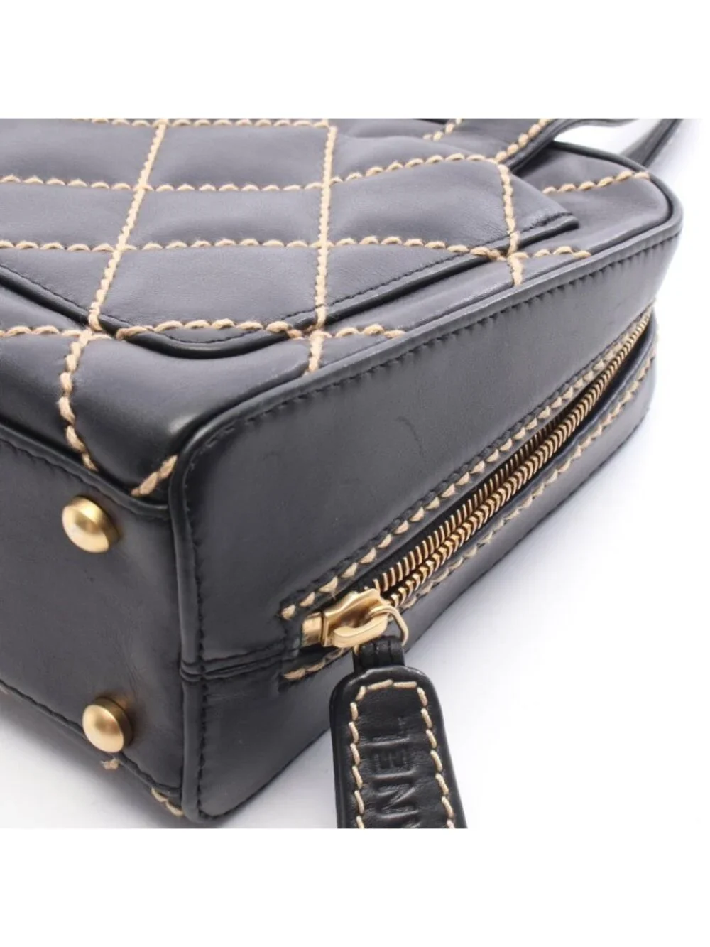 Chanel Wild Stitch Mini Black Leather Handbag